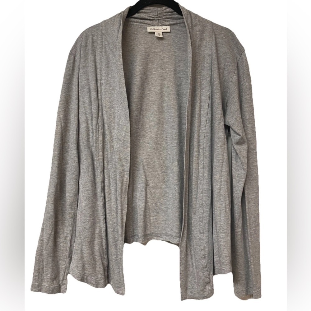 Coldwater Creek Heather Grey Open Front Cardigan - NWOT Cotton/Modal Size XS - Picture 2 of 7